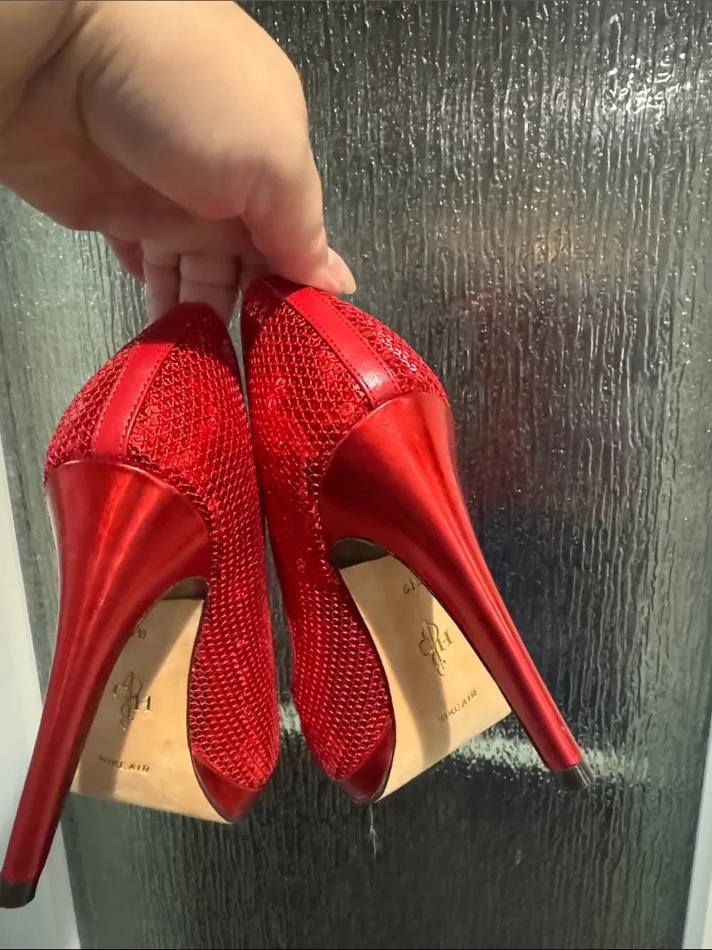 Cole Haan Red Sequin/Round Toe Stiletto 4” Pumps/Size 6.5/NWOT! Nike Air Comfort